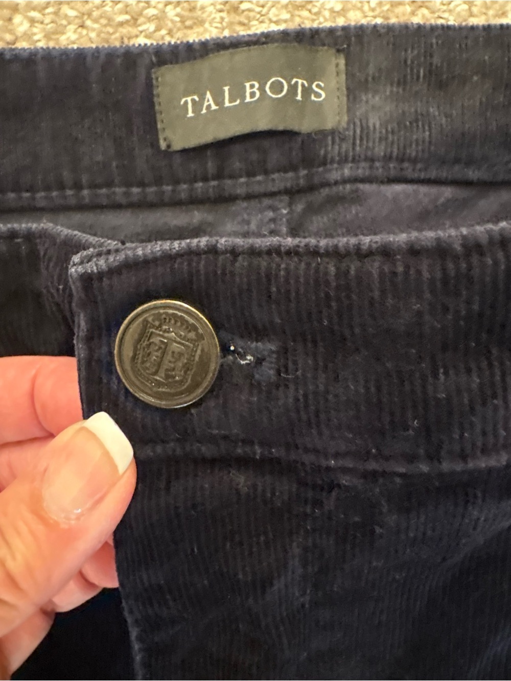 Talbots Curvy Fit Corduroy Jegging - Navy Blue | Size 14 - Picture 5 of 14